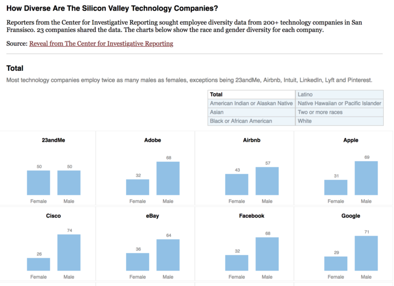 How diverse are the Silicon Valley Technology Companies?